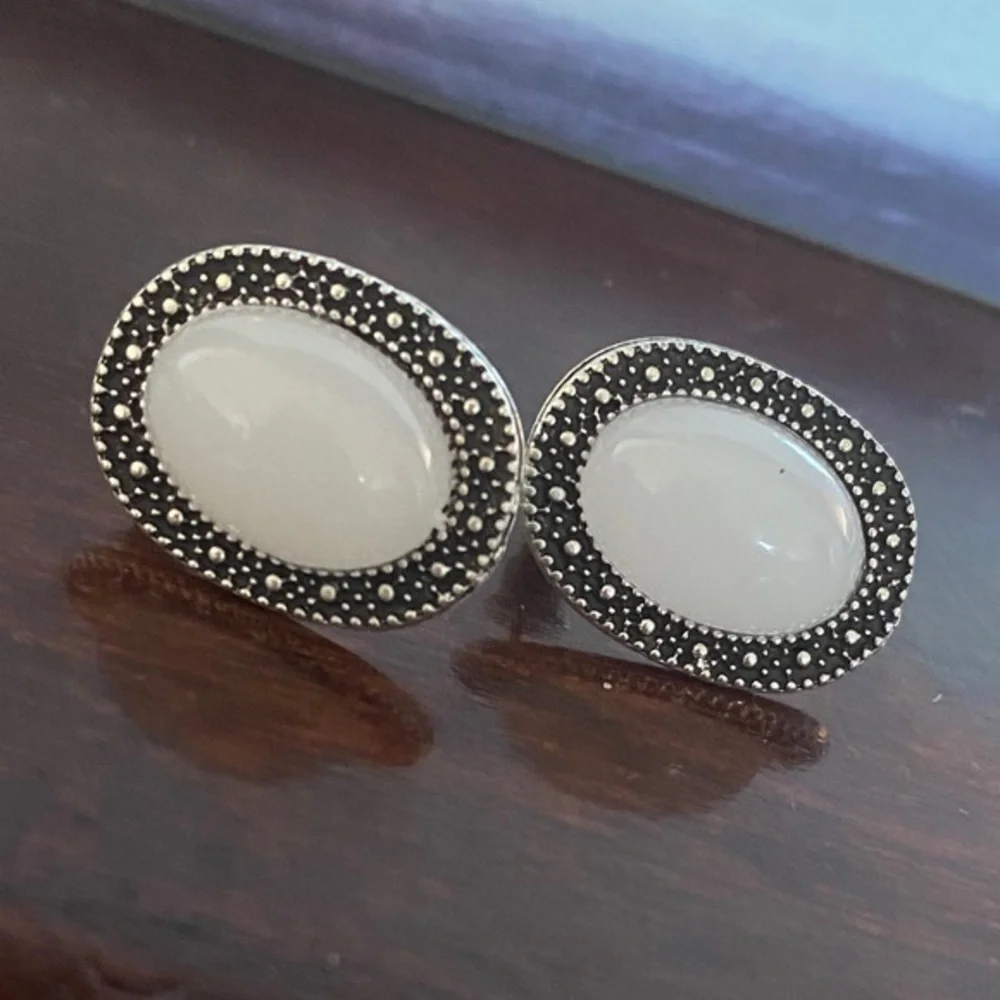 NWOT Oval Stone Earrings